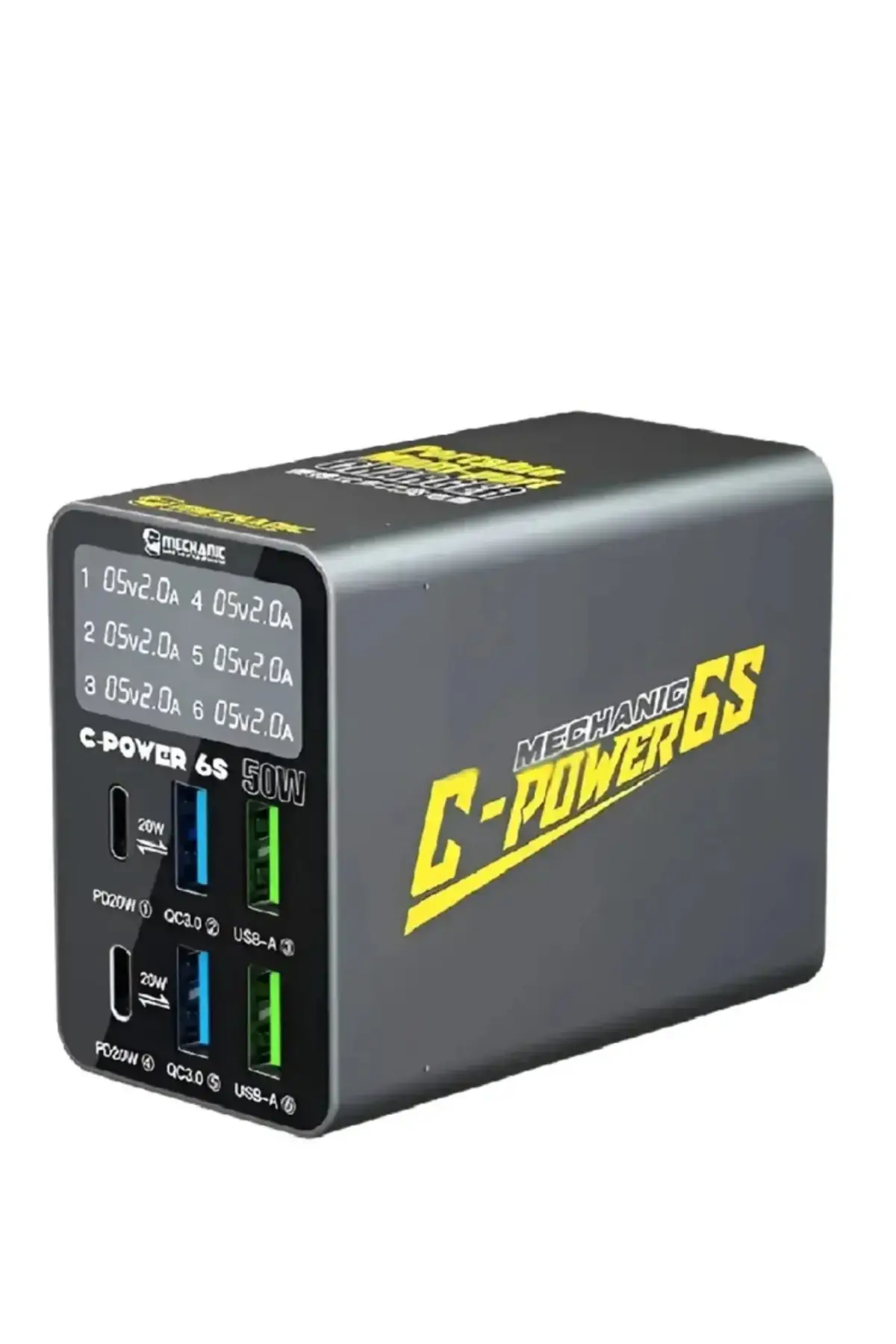 Mechanic C-Power 6S Hızlı Şarj Destekli 4 Port Usb 2 Port Type-C PD Çoklu Şarj Ünitesi 50w