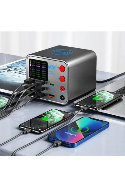 Dianba No.1 8-Port PD + QC3.0 Akıllı Hızlı Kablosuz Şarj ve Güç Kaynağı