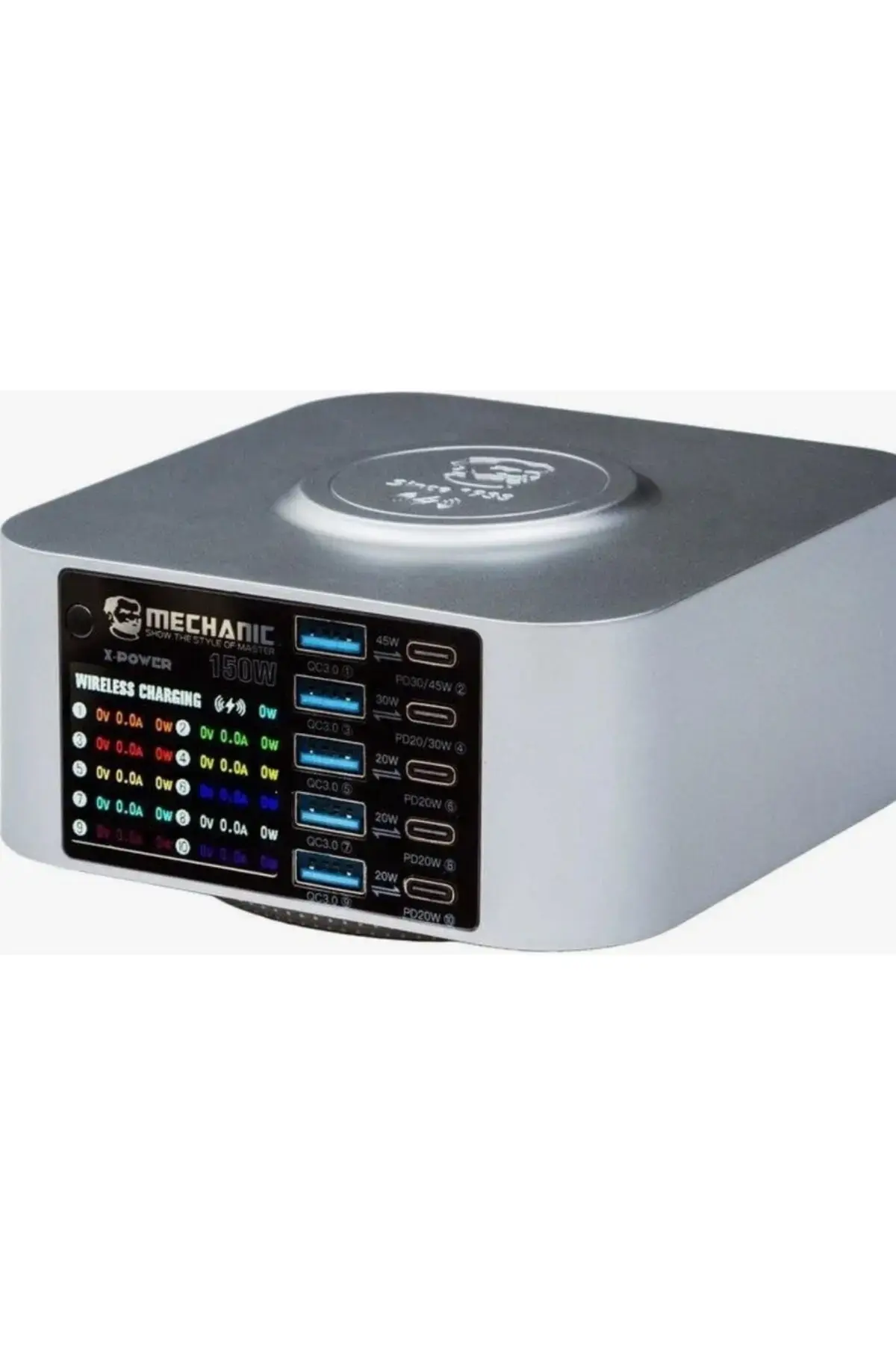 Mechanic X-Power Max 300W 10 Portlu Ekranlı Hızlı Şarj İstasyonu