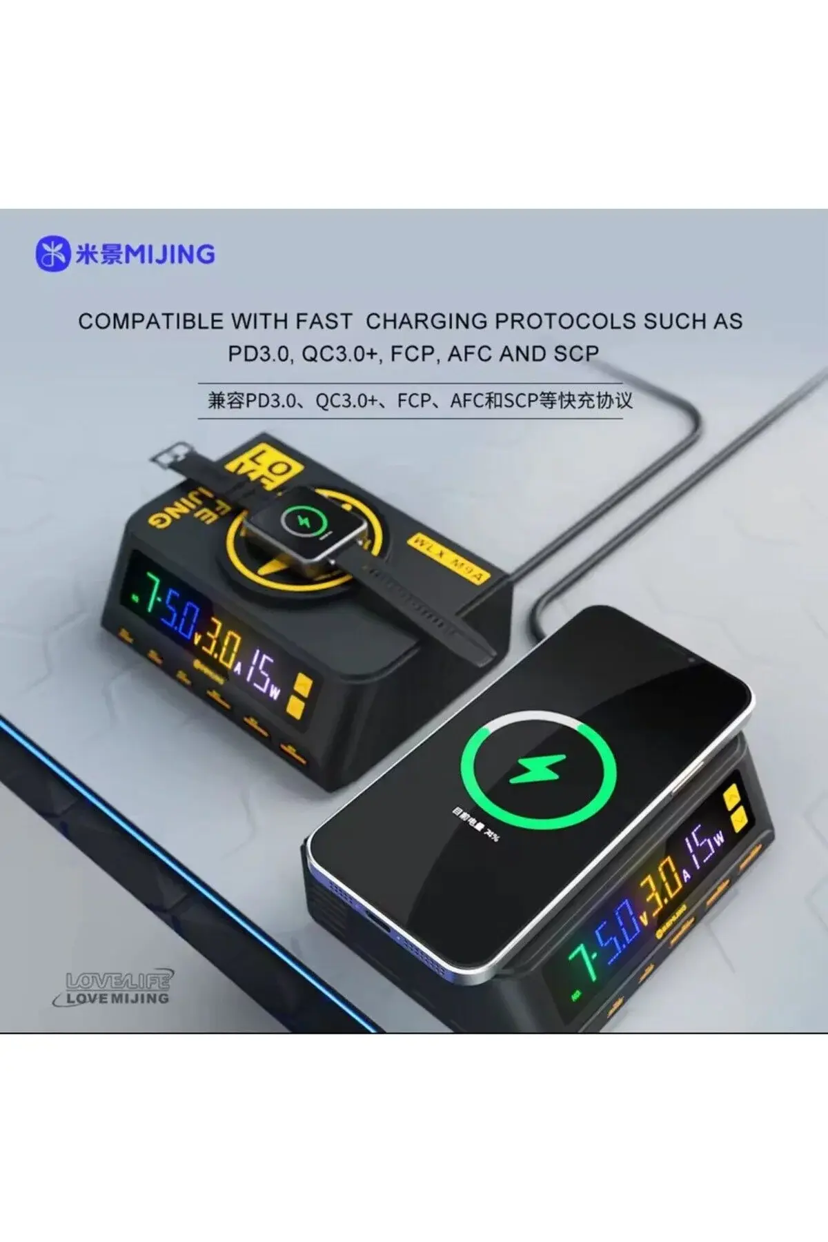 Mijing WLX-M9A 6 Portlu Şarj Istasyonu ve Ölçüm Cihazı